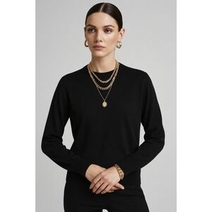 UNIQLO 100% Cashmere Sweater Black Women’s M Soft Luxury Knit Pullover Classic